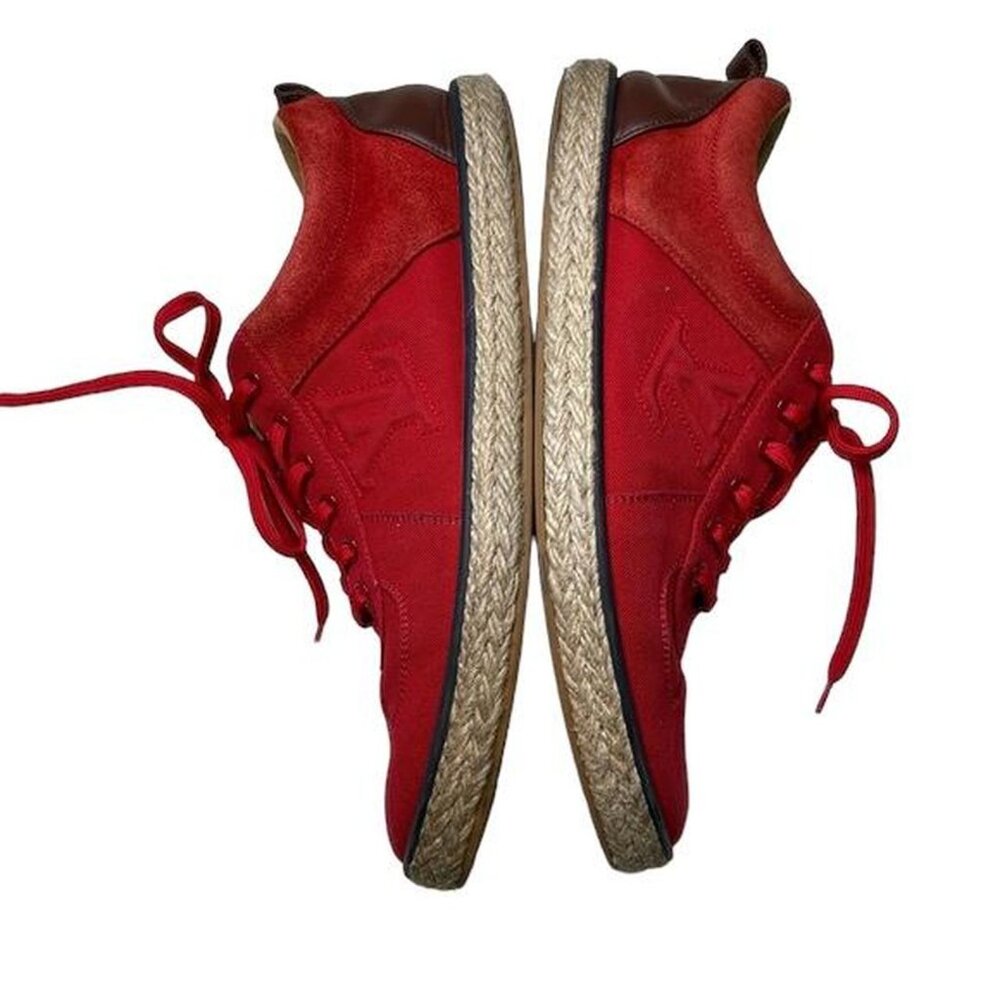 🔥 Louis Vuitton Red Canvas Espadrilles Sneakers Men’s SZ 6.5 - Picture 7 of 8